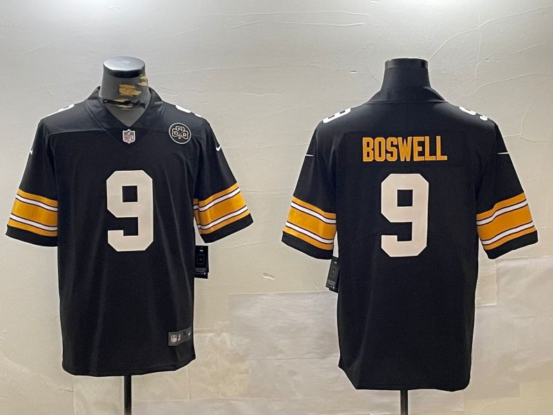 Men Pittsburgh Steelers #9 Boswell Black 2024 Nike Limited NFL Jersey style 3